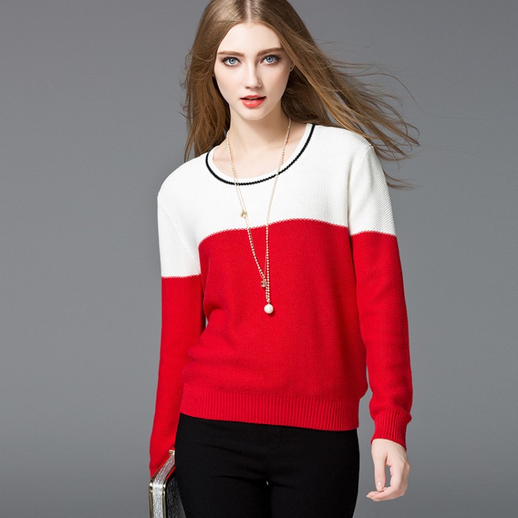 Women's Colorblock Pullover Sweater